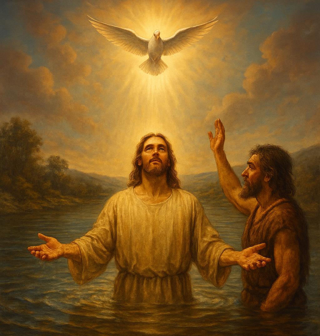 Jesus being baptized