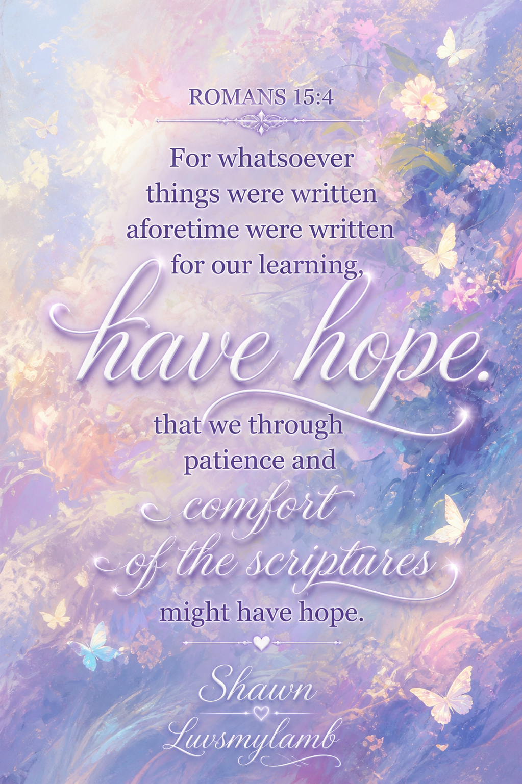 Romans 15:4 hope scripture tag