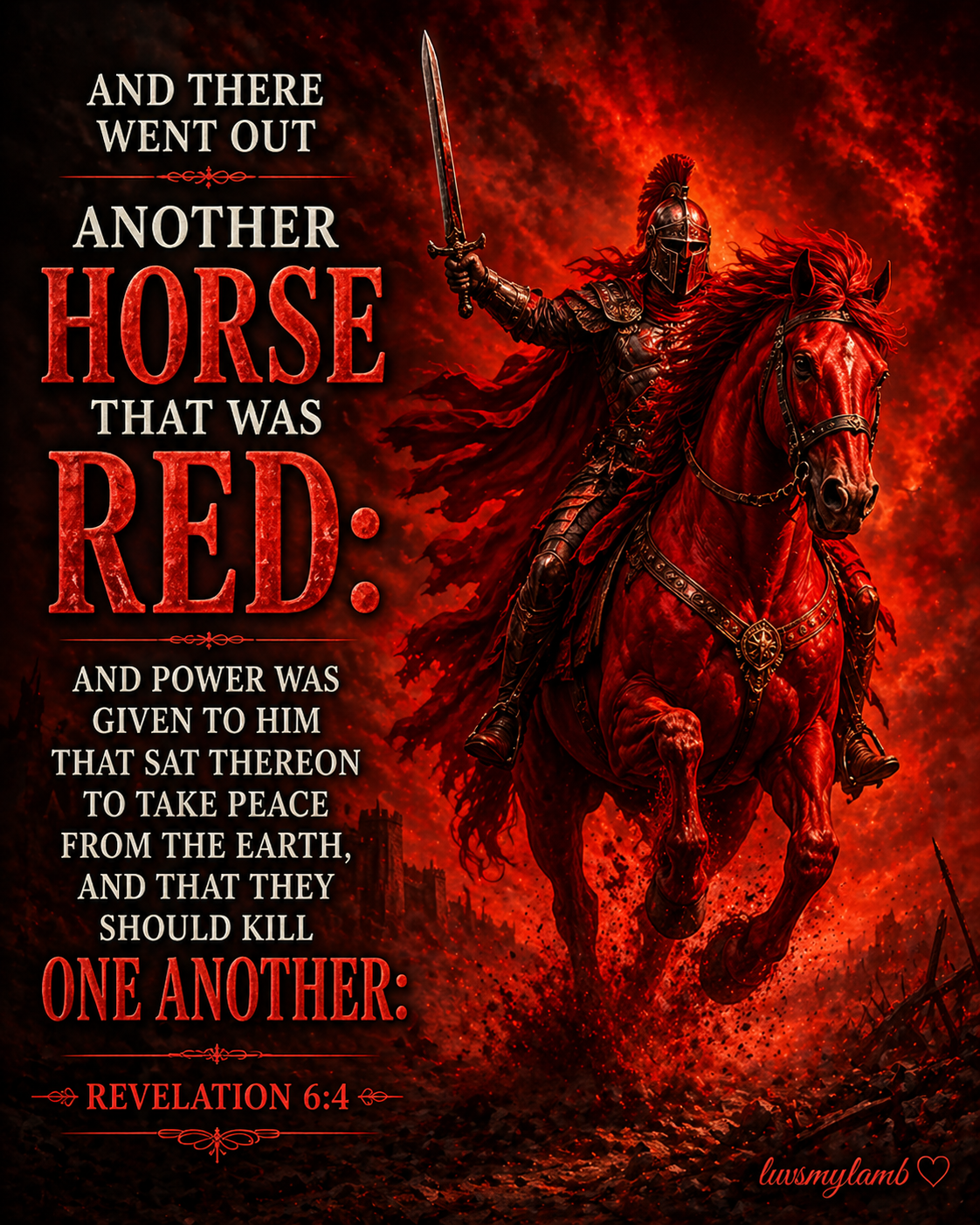 Revelation 6:4 - Red horse