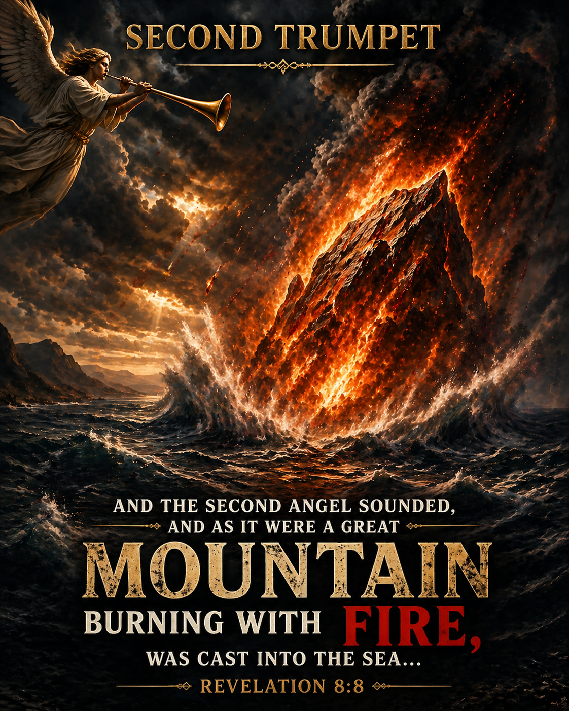 Revelation 8:8 - Second trumpet