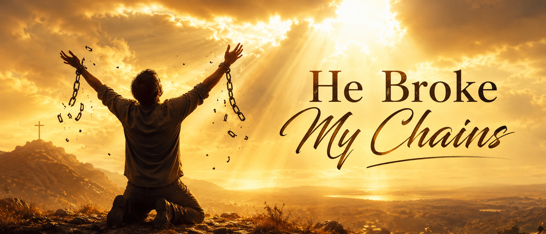 He Broke My Chains testimony banner